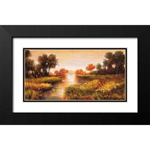 Pond at Daybreak Black Modern Wood Framed Art Print with Double Matting by Leonard, Jeffrey