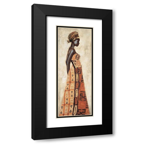 Femme Africaine I Black Modern Wood Framed Art Print with Double Matting by Leconte, Jacques
