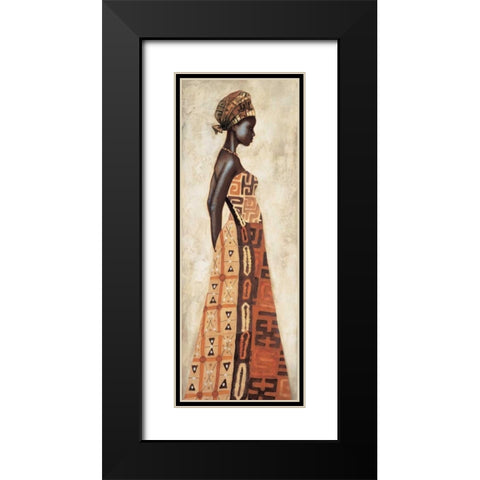 Femme Africaine I Black Modern Wood Framed Art Print with Double Matting by Leconte, Jacques