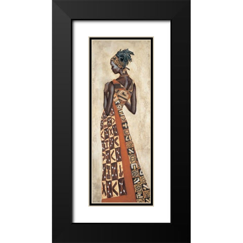 Femme Africaine II Black Modern Wood Framed Art Print with Double Matting by Leconte, Jacques