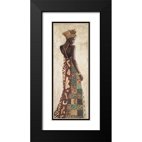 Femme Africaine III Black Modern Wood Framed Art Print with Double Matting by Leconte, Jacques