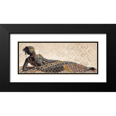 Femme Africaine V Black Modern Wood Framed Art Print with Double Matting by Leconte, Jacques