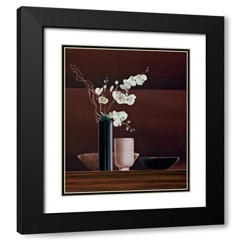 Ikebana I Black Modern Wood Framed Art Print with Double Matting by Ross, Yuki