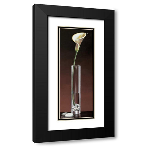 Calla Haiku Black Modern Wood Framed Art Print with Double Matting by Ross, Yuki