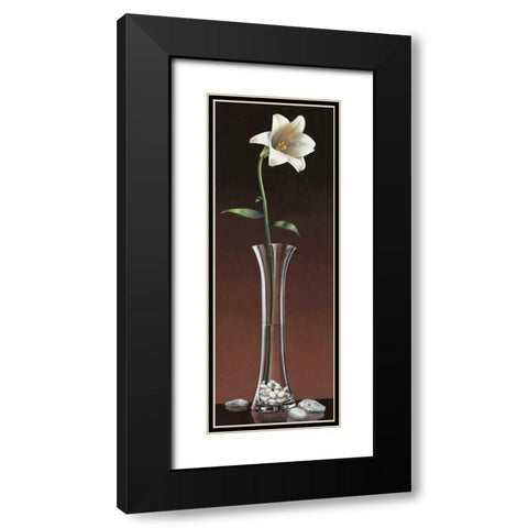 Lily Haiku Black Modern Wood Framed Art Print with Double Matting by Ross, Yuki