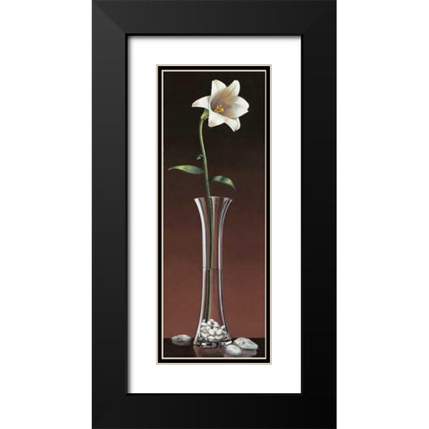 Lily Haiku Black Modern Wood Framed Art Print with Double Matting by Ross, Yuki