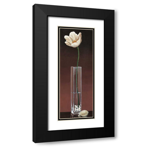 Tulip Haiku Black Modern Wood Framed Art Print with Double Matting by Ross, Yuki