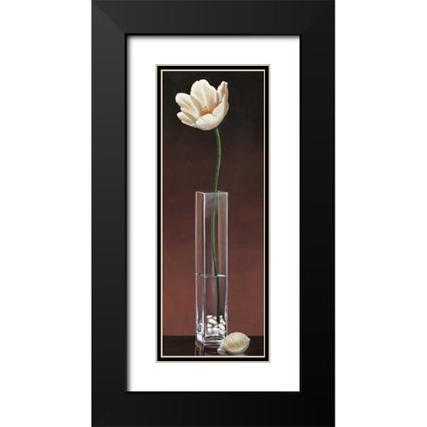 Tulip Haiku Black Modern Wood Framed Art Print with Double Matting by Ross, Yuki