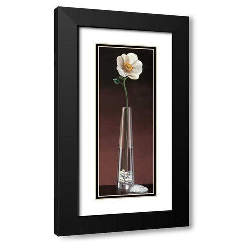 Anemone Haiku Black Modern Wood Framed Art Print with Double Matting by Ross, Yuki