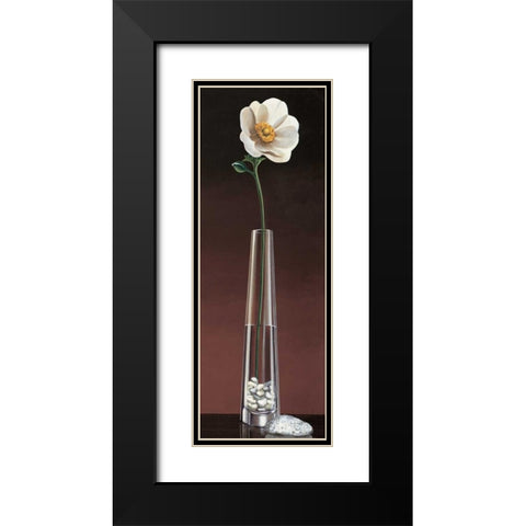 Anemone Haiku Black Modern Wood Framed Art Print with Double Matting by Ross, Yuki