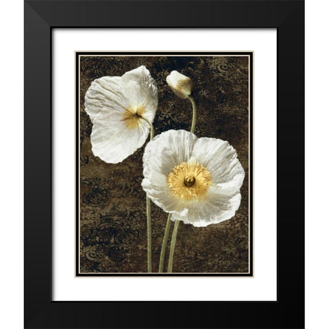 Poppies I Black Modern Wood Framed Art Print with Double Matting by Seba, John