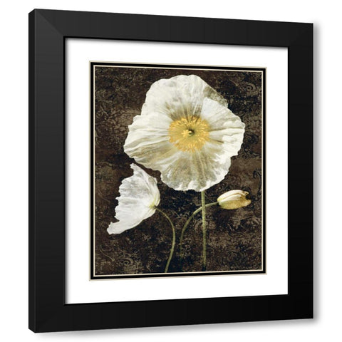 Poppies II Black Modern Wood Framed Art Print with Double Matting by Seba, John
