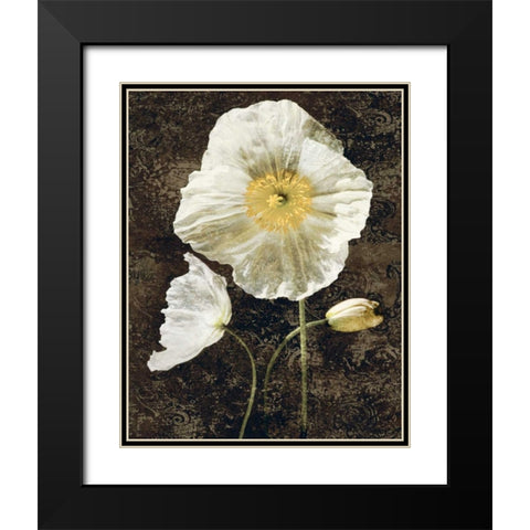 Poppies II Black Modern Wood Framed Art Print with Double Matting by Seba, John