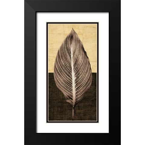 Palm Leaf I Black Modern Wood Framed Art Print with Double Matting by Seba, John