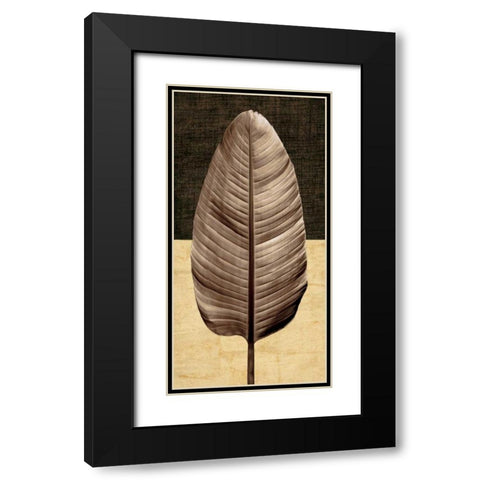 Palm Leaf II Black Modern Wood Framed Art Print with Double Matting by Seba, John