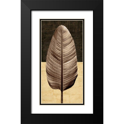 Palm Leaf II Black Modern Wood Framed Art Print with Double Matting by Seba, John