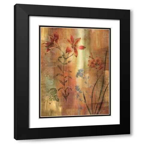Tulip Garden I Black Modern Wood Framed Art Print with Double Matting by Seba, John