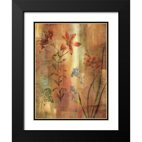 Tulip Garden I Black Modern Wood Framed Art Print with Double Matting by Seba, John