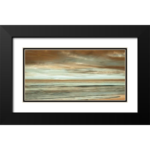 The Surf Black Modern Wood Framed Art Print with Double Matting by Seba, John