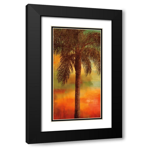 Sunset Palms I Black Modern Wood Framed Art Print with Double Matting by Seba, John