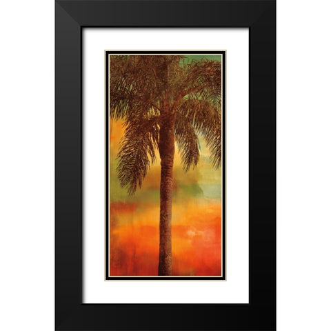 Sunset Palms I Black Modern Wood Framed Art Print with Double Matting by Seba, John