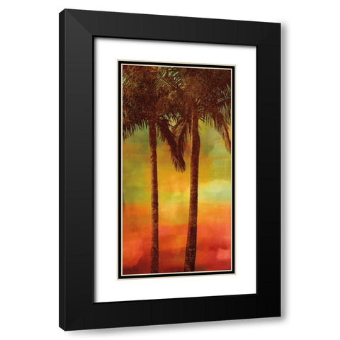 Sunset Palms II Black Modern Wood Framed Art Print with Double Matting by Seba, John