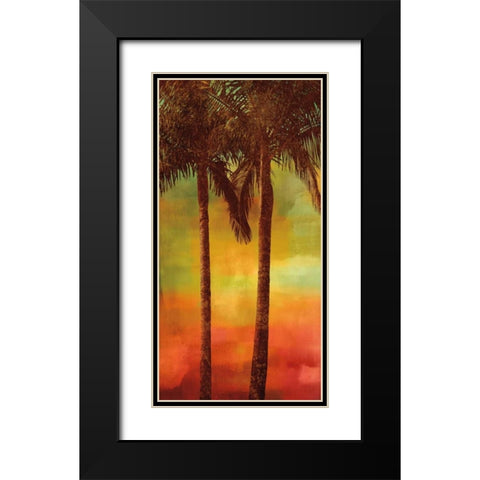 Sunset Palms II Black Modern Wood Framed Art Print with Double Matting by Seba, John
