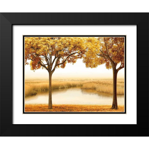 Golden Morning II Black Modern Wood Framed Art Print with Double Matting by Seba, John