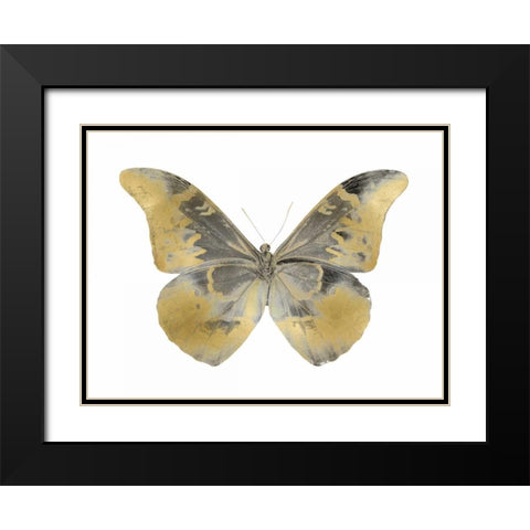 Golden Butterfly II Black Modern Wood Framed Art Print with Double Matting by Bosco, Julia