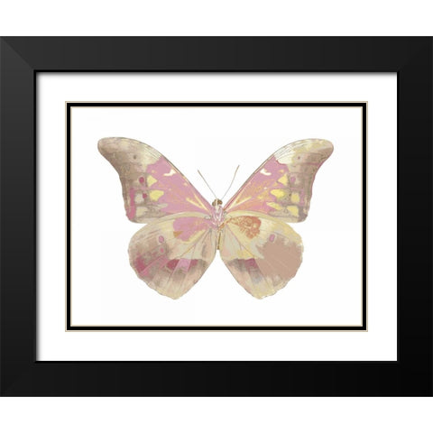Butterfly in Teal I Black Modern Wood Framed Art Print with Double Matting by Bosco, Julia