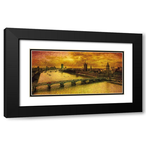 Remembering London Black Modern Wood Framed Art Print with Double Matting by Casey, Julia