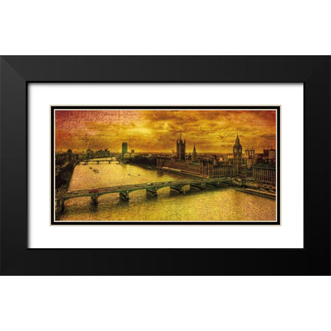 Remembering London Black Modern Wood Framed Art Print with Double Matting by Casey, Julia