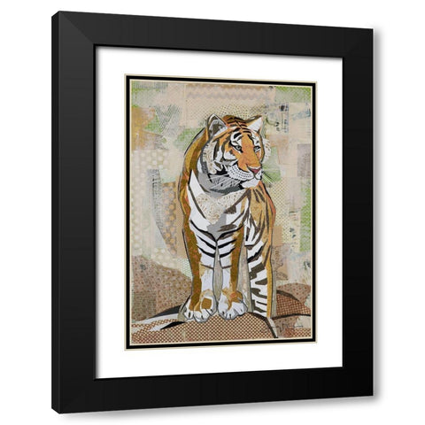 Tiger Strength Black Modern Wood Framed Art Print with Double Matting by McGee, Jenny