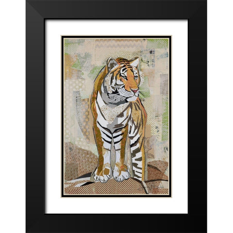 Tiger Strength Black Modern Wood Framed Art Print with Double Matting by McGee, Jenny