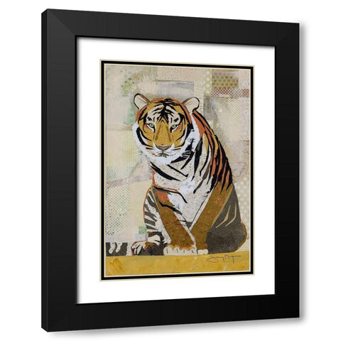 Tiger Perseverance Black Modern Wood Framed Art Print with Double Matting by McGee, Jenny