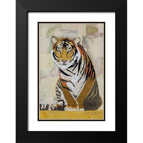 Tiger Perseverance Black Modern Wood Framed Art Print with Double Matting by McGee, Jenny