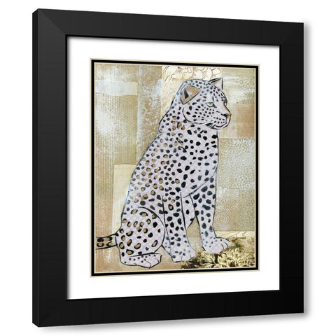 Leopard Beauty Black Modern Wood Framed Art Print with Double Matting by McGee, Jenny