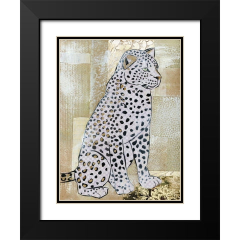 Leopard Beauty Black Modern Wood Framed Art Print with Double Matting by McGee, Jenny