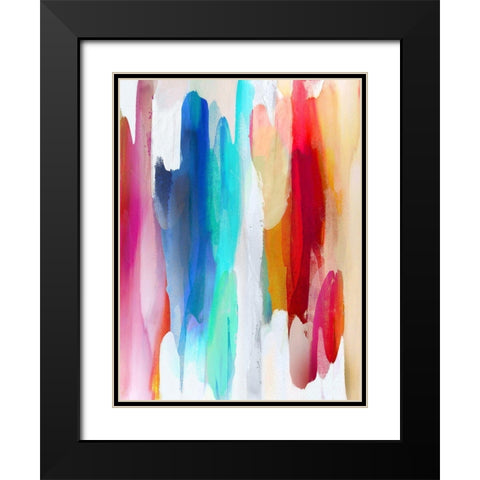 Lively II Black Modern Wood Framed Art Print with Double Matting by Hanson, Jackie