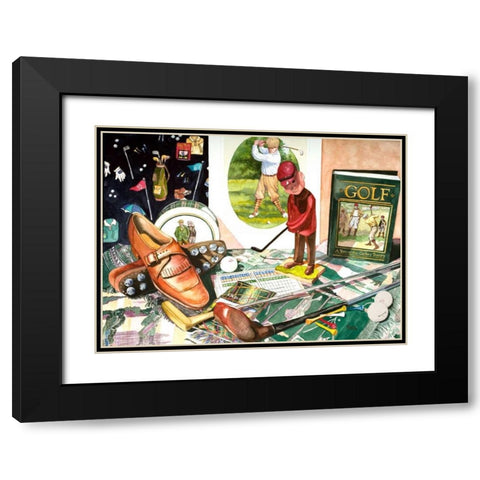 Tee Time Black Modern Wood Framed Art Print with Double Matting by Koenig, Judy