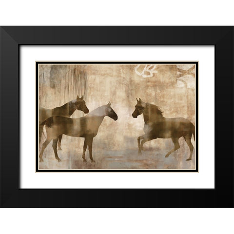 Horse Sense Black Modern Wood Framed Art Print with Double Matting by Mann, Jason