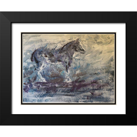 Horse II Black Modern Wood Framed Art Print with Double Matting by Foster, Joseph Marshal