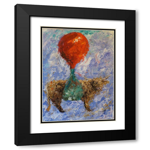 Steer Black Modern Wood Framed Art Print with Double Matting by Foster, Joseph Marshal