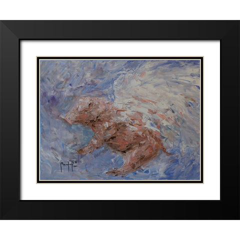 Heavenly Pig Black Modern Wood Framed Art Print with Double Matting by Foster, Joseph Marshal