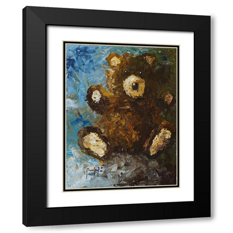 Teddy Bear Black Modern Wood Framed Art Print with Double Matting by Foster, Joseph Marshal