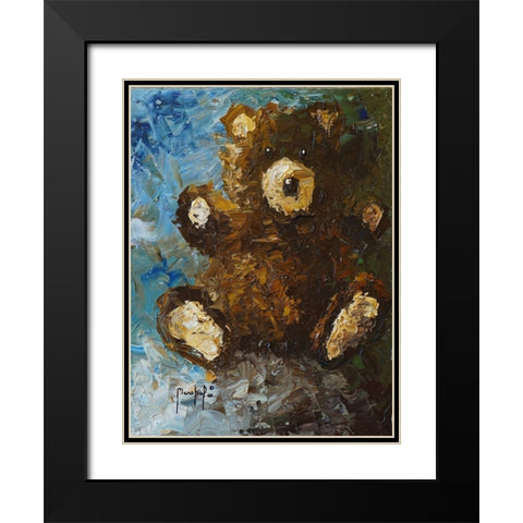 Teddy Bear Black Modern Wood Framed Art Print with Double Matting by Foster, Joseph Marshal