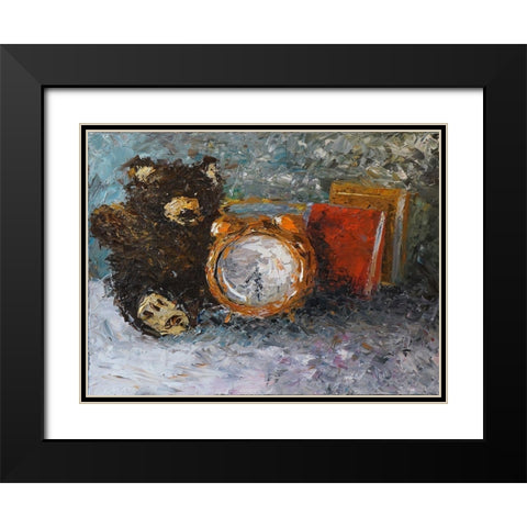 Teddy Bear Time Black Modern Wood Framed Art Print with Double Matting by Foster, Joseph Marshal