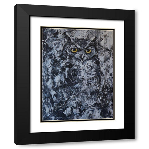 Owl II Black Modern Wood Framed Art Print with Double Matting by Foster, Joseph Marshal