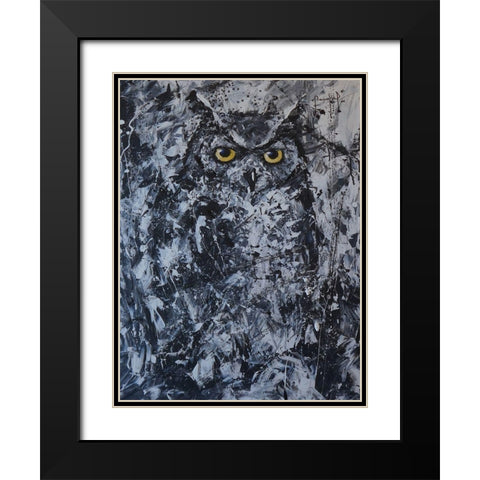 Owl II Black Modern Wood Framed Art Print with Double Matting by Foster, Joseph Marshal