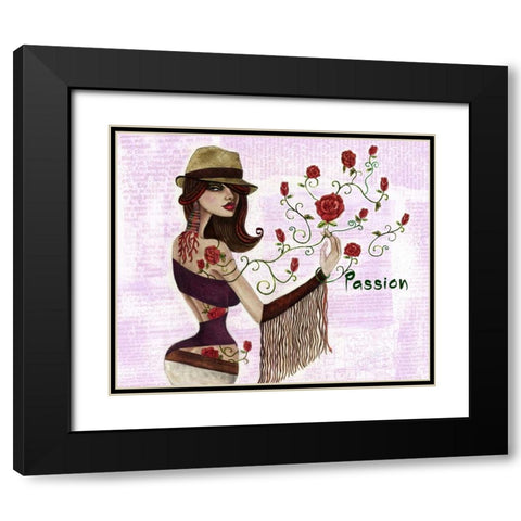 Diablo Black Modern Wood Framed Art Print with Double Matting by Goddess, Jami